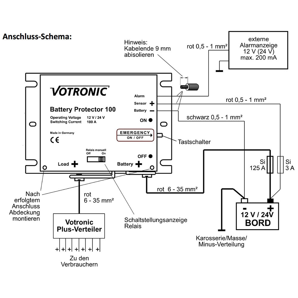 Votronic 13078 Battery Protector 100 Marine 12V 24V 100A Batteriewächt –  STROMDAO / Corrently
