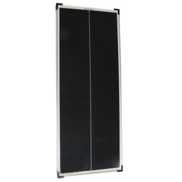 100 Watt Solar Komplettsystem für Wohnmobile, Wohnwagen und Boote, Silber Rahmen Solarmodul - 46cm - STROMDAO / Corrently