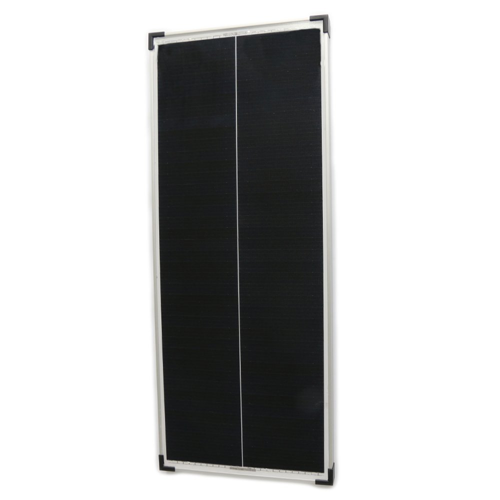 100 Watt Solar Komplettsystem für Wohnmobile, Wohnwagen und Boote, Silber Rahmen Solarmodul - 46cm - STROMDAO / Corrently