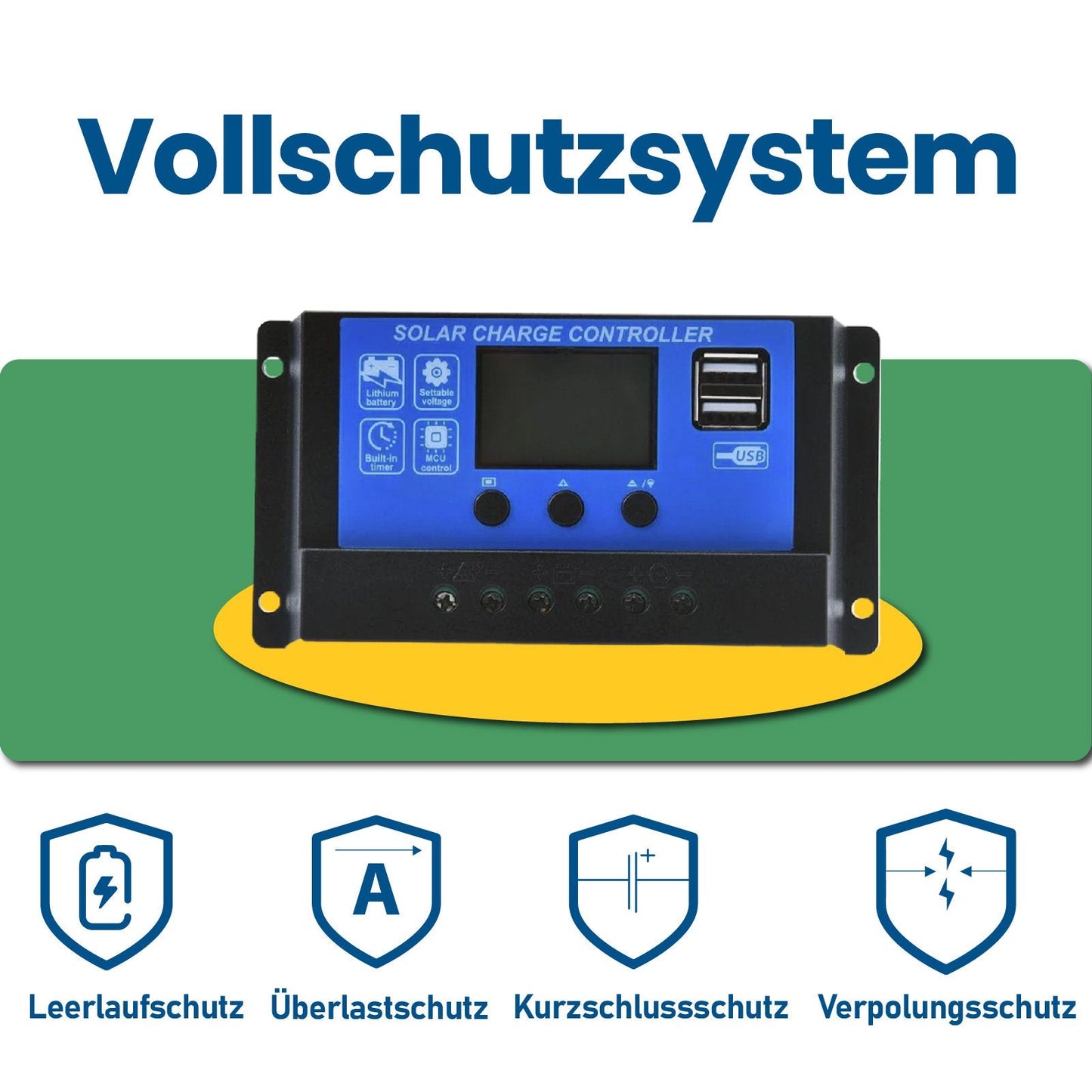 100 Watt Solar Komplettsystem für Wohnmobile, Wohnwagen und Boote, Silber Rahmen Solarmodul - 46cm - STROMDAO / Corrently