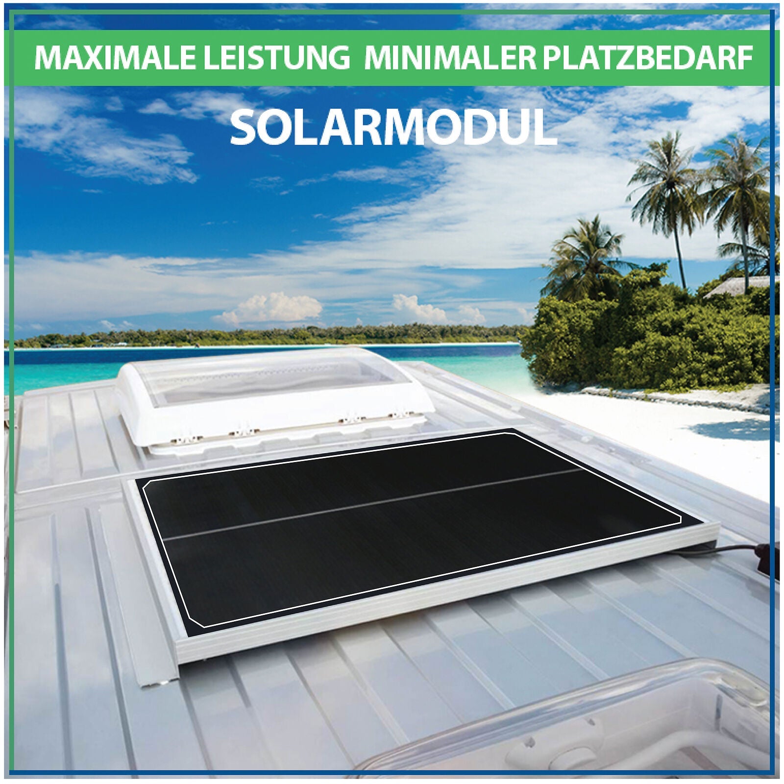 100W Photovoltaik Monokristallines Solarmodul für Camper, Wohnwagen & Wohnmobile Schwarz Rahmen - 46 cm - STROMDAO / Corrently