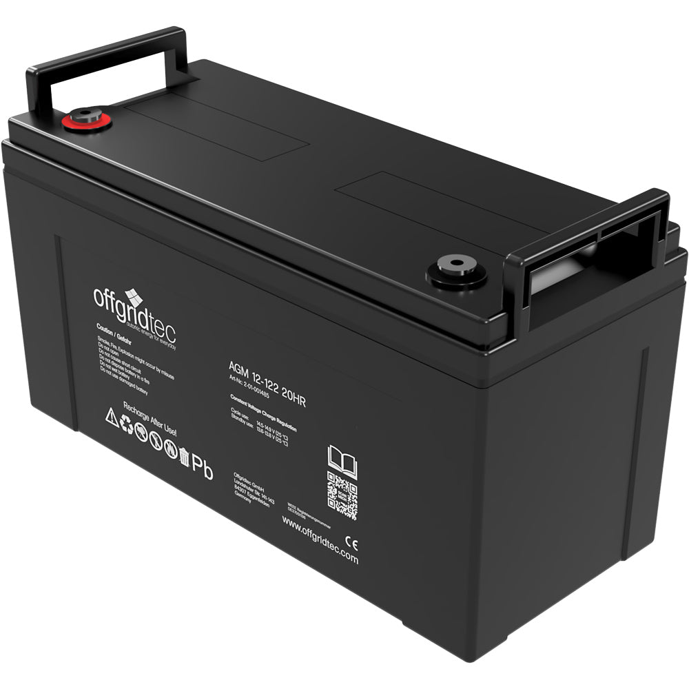 Offgridtec® AGM 122Ah 20HR 12V - Solar Batterie Akku Extrem zyklenfest