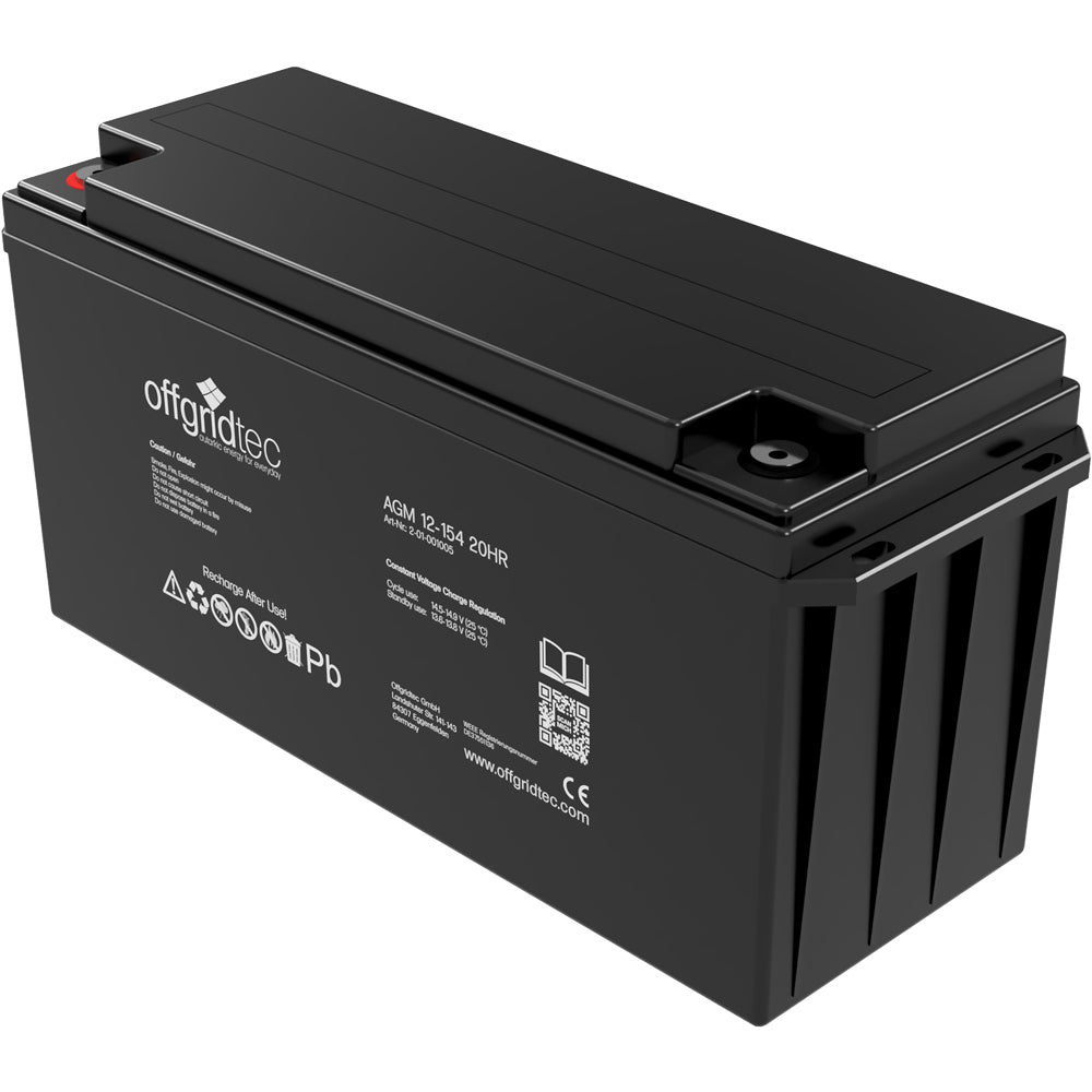 Offgridtec® AGM 154Ah 20HR 12V - Solar Batterie Akku Extrem zyklenfest