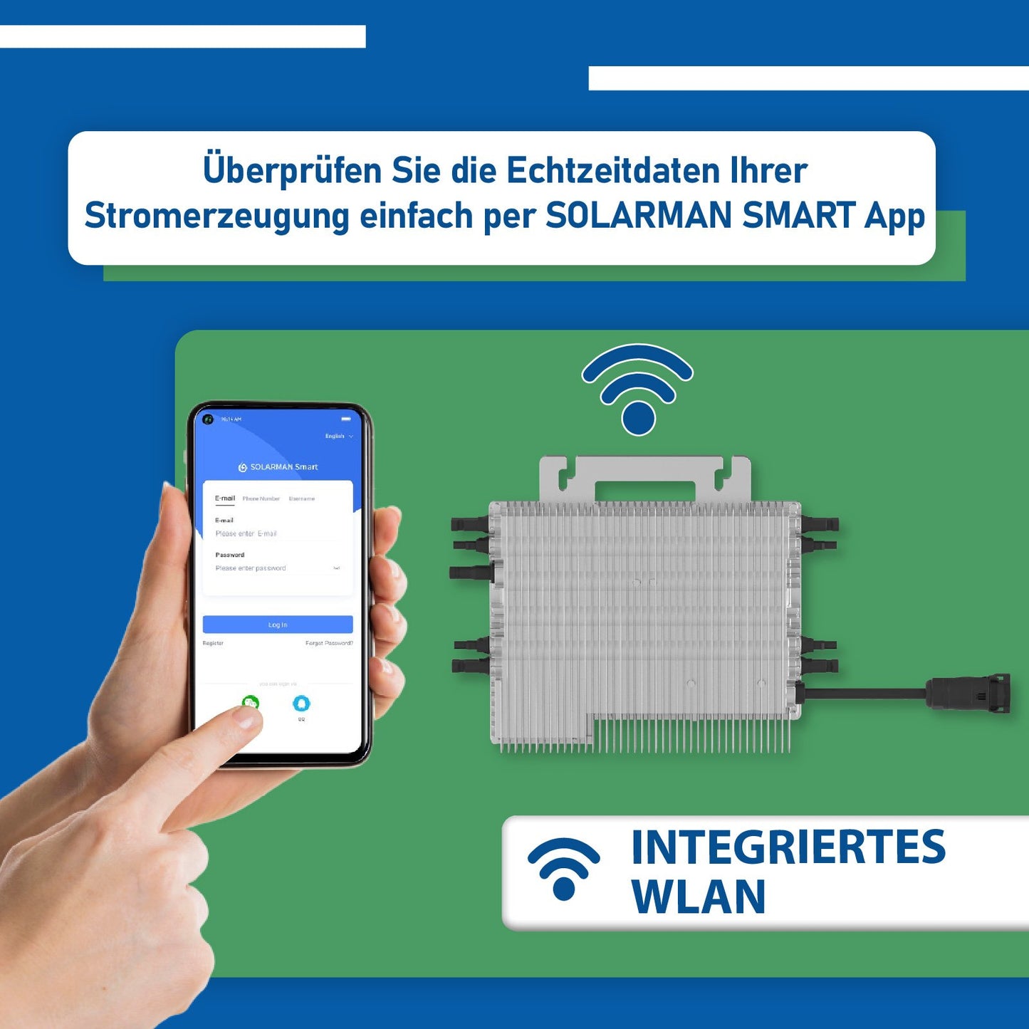 Deye Wechselrichter 1600W SUN-M160G4-EU-Q0 | Photovoltaik WIFI Mikrowechselrichter (drosselbar auf 800W/600W)