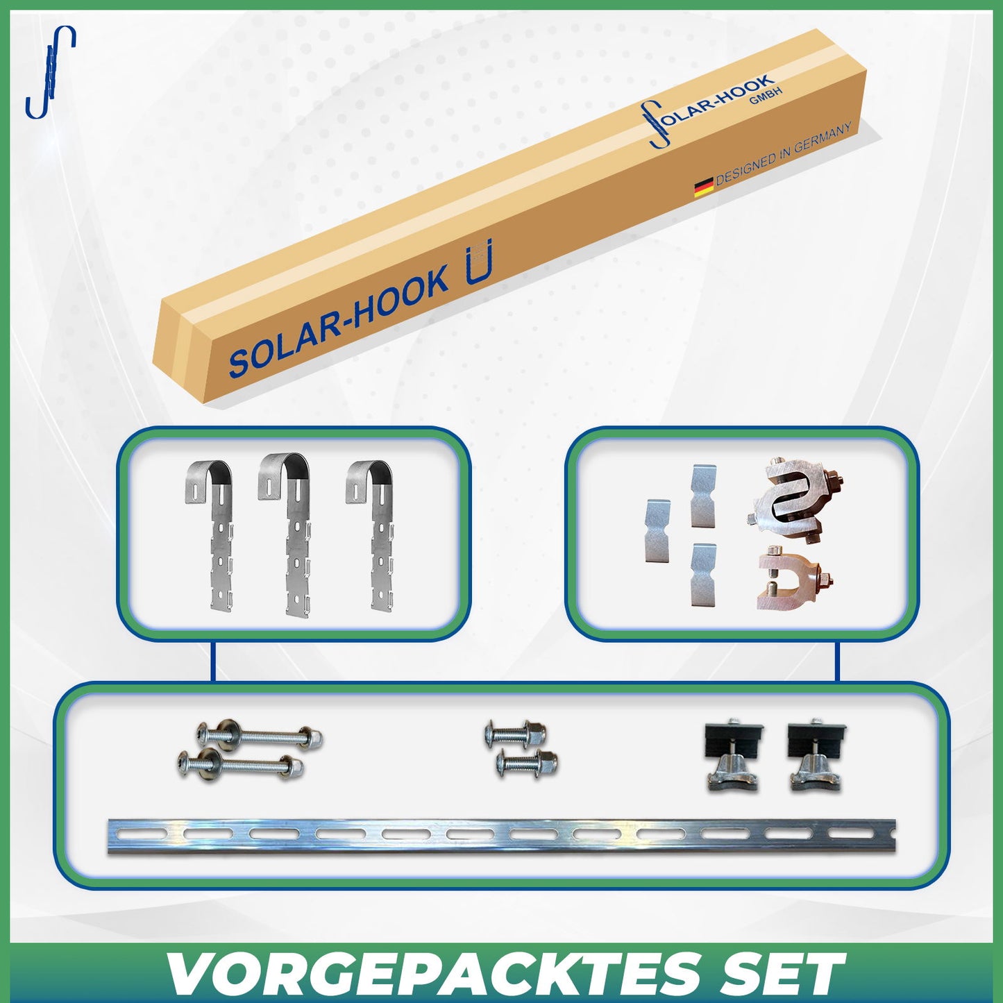 Solar Hook Balkongeländer Rund (380/390/400/410W) für 2 Module