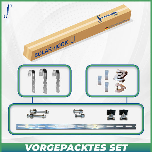 Solar Hook Balkongeländer Rund (380/390/400/410W) für 2 Module