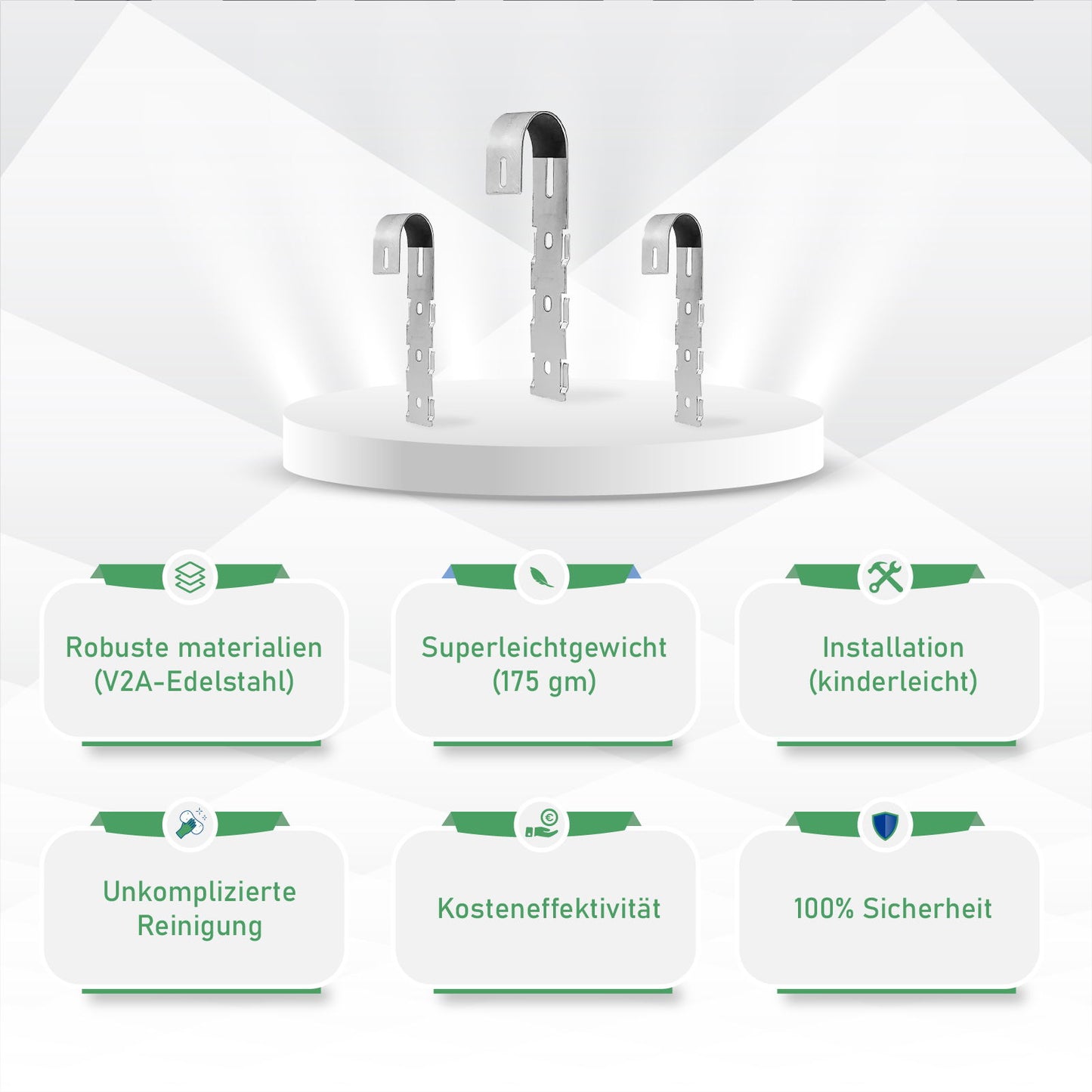 Solar Hook Balkongeländer Rund (380/390/400/410W) für 2 Module