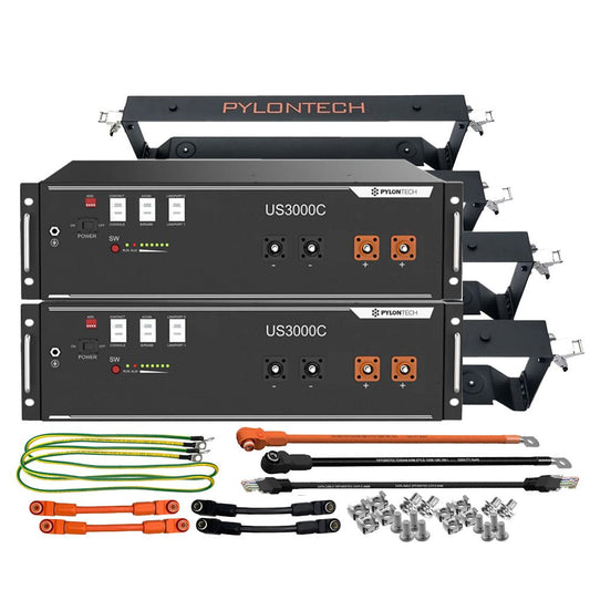 2x Pylontech US3000C LiFePO4 48V + Brackets + Anschlusskabel 7kWh Speicherpaket - STROMDAO / Corrently