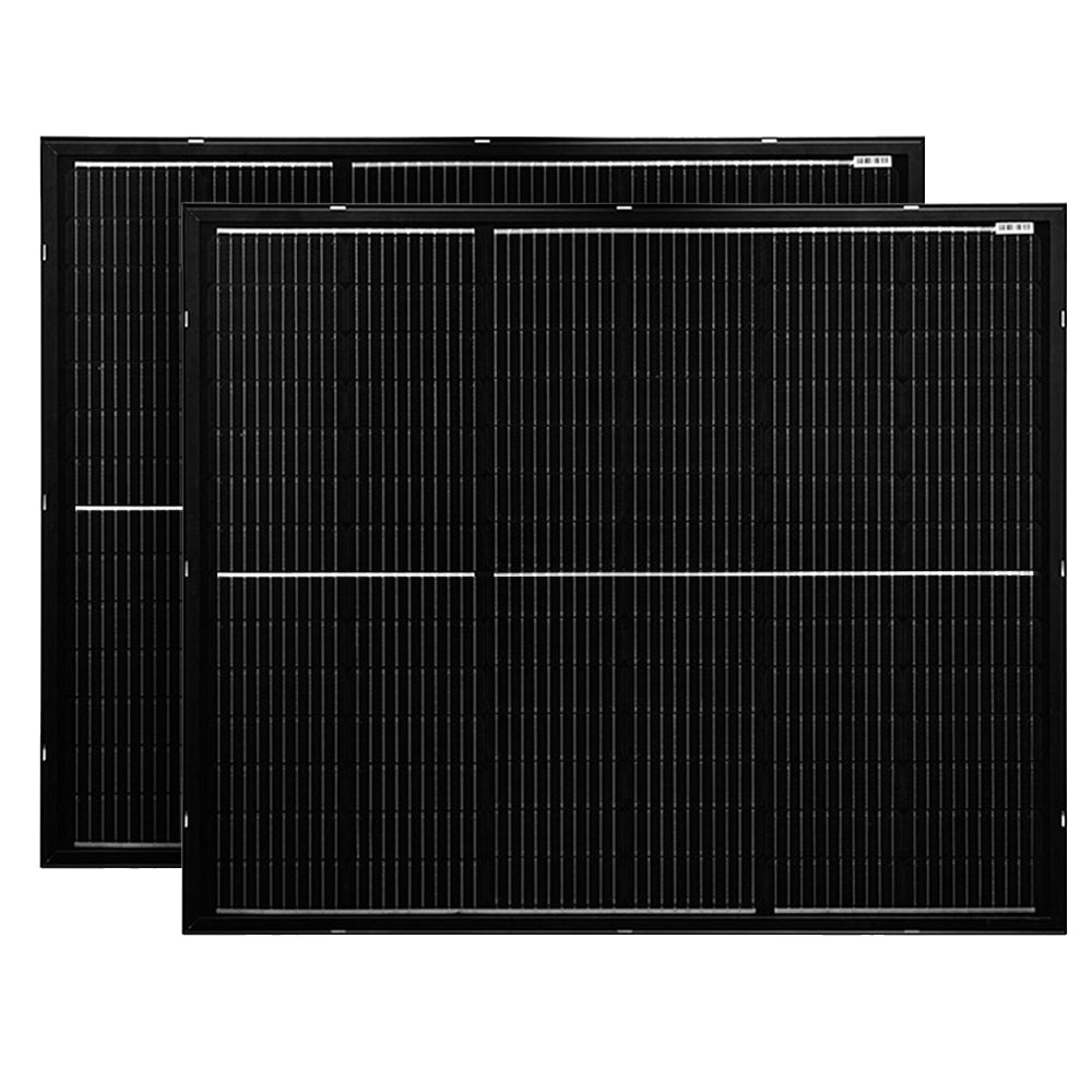 Offgridtec® Balkon - Solarmodulset 12V 2x 200W mit dünnem Alu-Rahmen und Metall-Kabelbinder