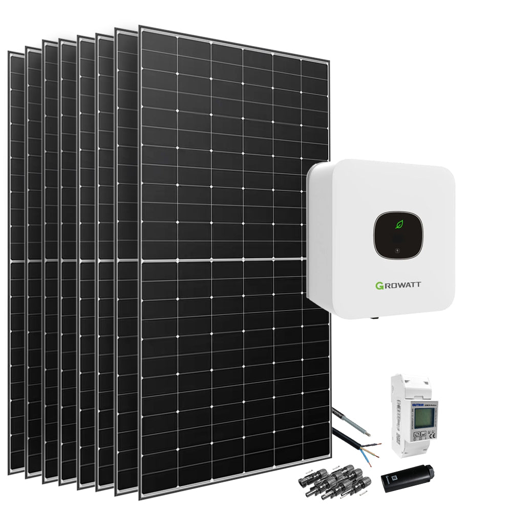 3,4kW Direkteinspeisung Solaranlage Longi Solarmodul - Growatt MIC - 2500 TL - X Wifi - STROMDAO / Corrently