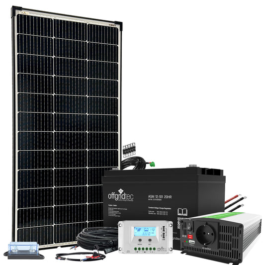 Offgridtec® Autark S-Master 130W Solaranlage 101Ah AGM 500W AC Leistung