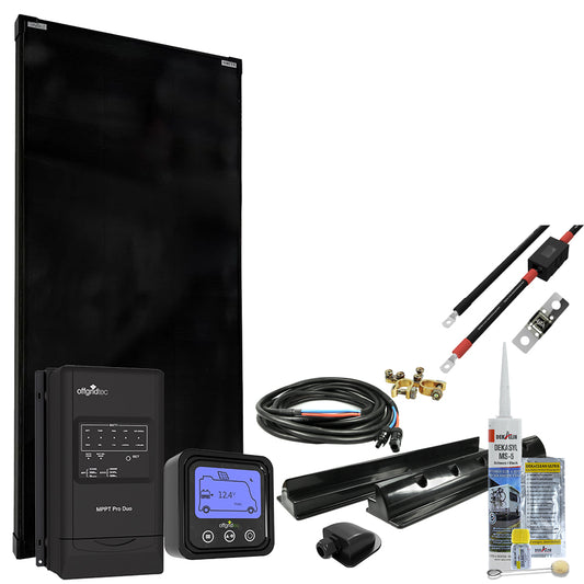 Offgridtec® MobileBlack XL 180W Wohnmobil Solaranlage 30A MPPT DUO Laderegler PERC Solarmodul