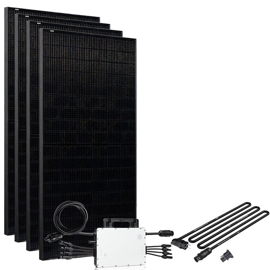 Offgridtec® Solar-Direct 1720W HM-1500 Solaranlage Full Black Schuko-Anschluss - 5m Anschlusskabel – Ohne Halterung
