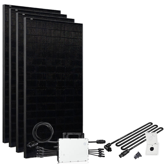 Offgridtec® Solar-Direct 1720W HM-1500 Solaranlage Full Black Einspeisesteckdose - 5m Anschlusskabel – Ohne Halterung