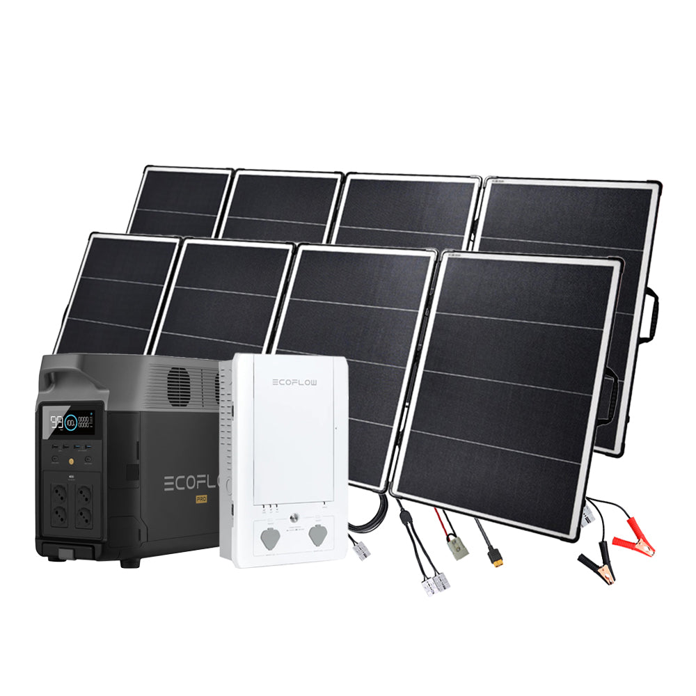 SparBundle Ecoflow Delta Pro Powerstation mit 2 x 400W Offgridtec Solarmodul und Smart Home Panel