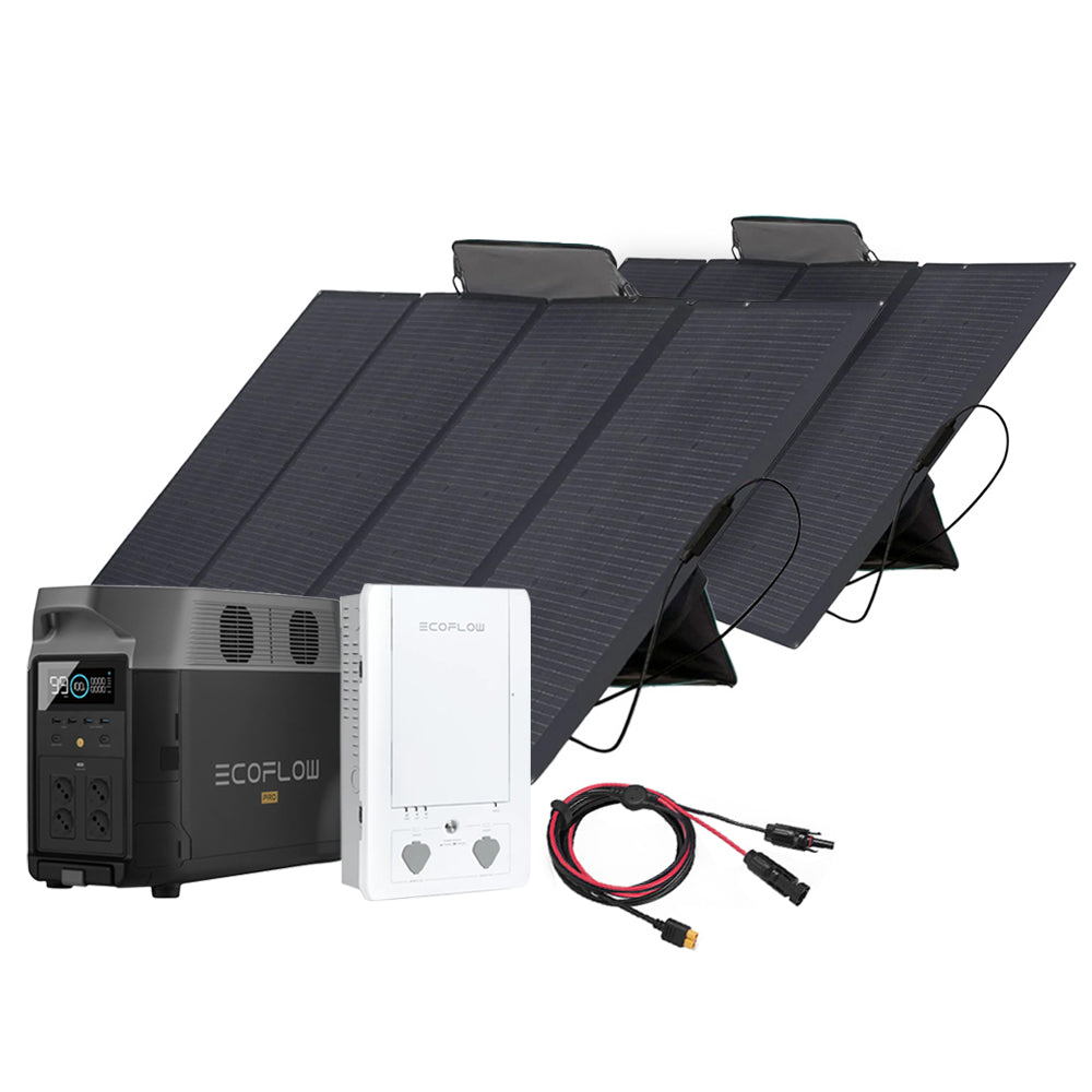 SparBundle Ecoflow Delta Pro Powerstation 3,6kWh 2 x 400W Ecoflow Solarpanel und Smart Home Panel