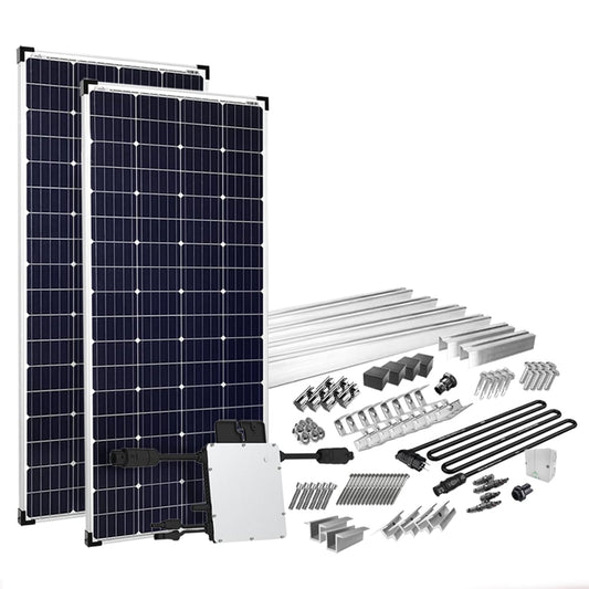 Offgridtec Solar-Direct 400W HM-400 Balkonkraftwerk Montagepaket Ziegeldach Wieland Verbindungsdose 10m