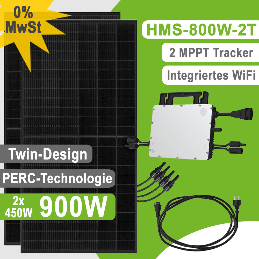 Offgridtec Balkonkraftwerk SolarDirect Luxen + WiFi 900W HMS-800W-2T