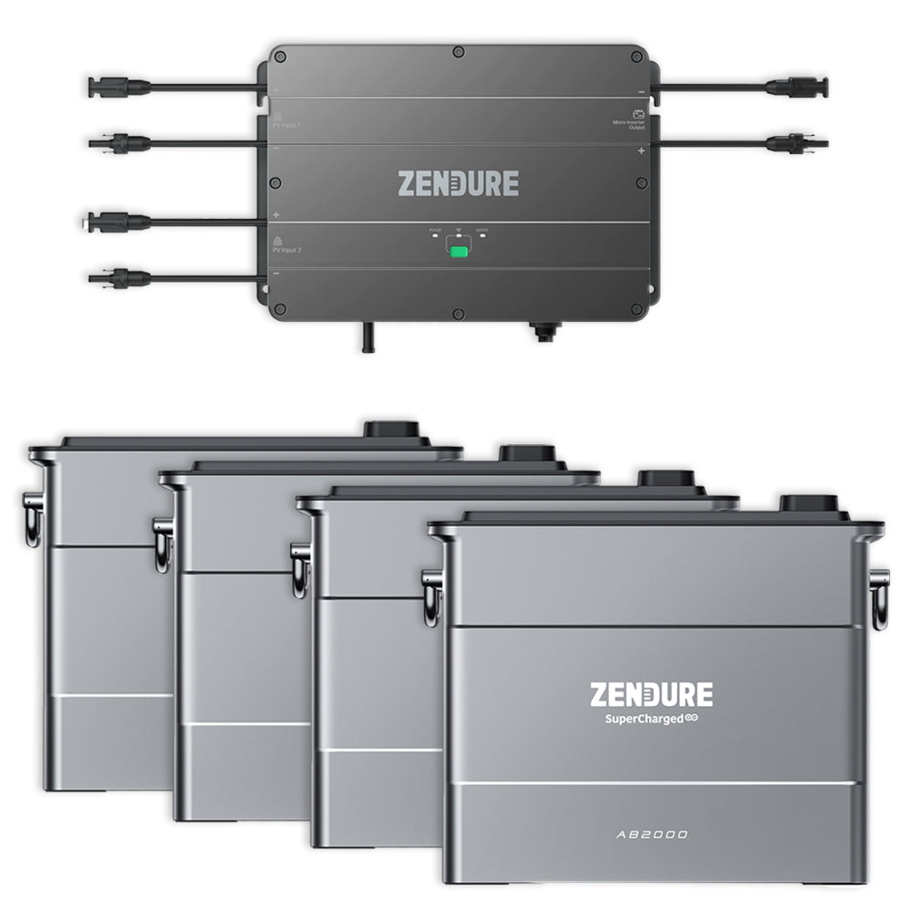 Zendure SolarFlow Set 7,68kWh Smart PV Hub 1200 MPPT mit 4x AB2000 Erweiterungsbatterie