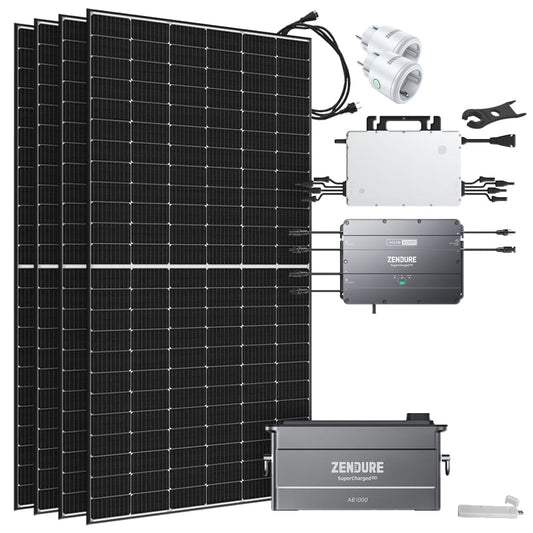 Offgridtec® Solar-Direct 960Wh 1620W HMS-1600-4T Solaranlage Glas Glas Hausnetz-Einspeisung - 10m HMS-Anschlusskabel - DTU-Lite-S