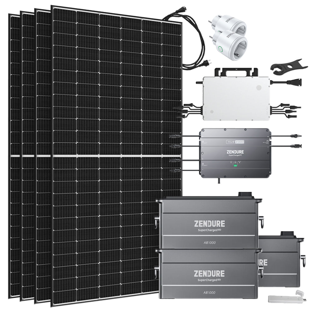 Offgridtec® Solar-Direct 2,88kWh 1620W HMS-1600-4T Solaranlage Glas Glas Hausnetz-Einspeisung - 10m HMS-Anschlusskabel - DTU-Lite-S