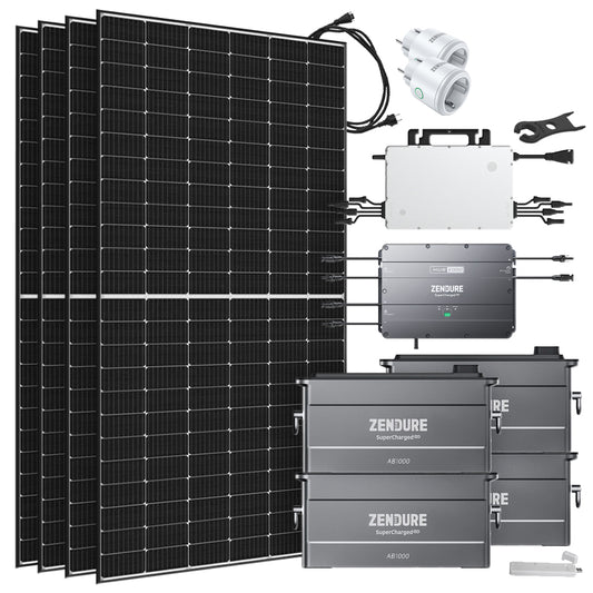 Offgridtec® Solar-Direct 3,84kWh 1620W HMS-1600-4T Solaranlage Glas Glas Hausnetz-Einspeisung - 10m HMS-Anschlusskabel - DTU-Lite-S