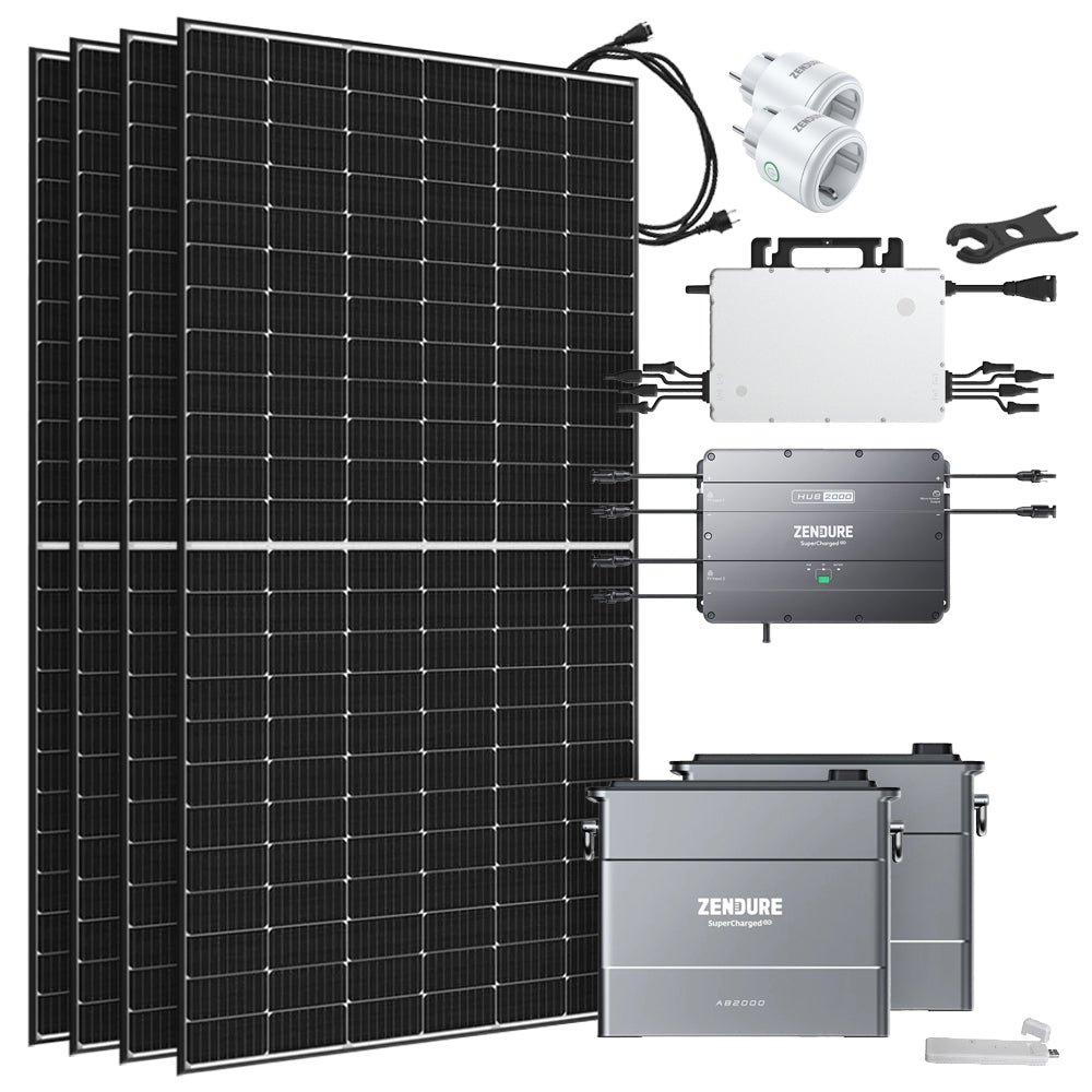 Offgridtec® Solar-Direct 3,84kWh 1620W HMS-1600-4T Solaranlage Glas Glas Hausnetz-Einspeisung - 10m HMS-Anschlusskabel - DTU-Lite-S