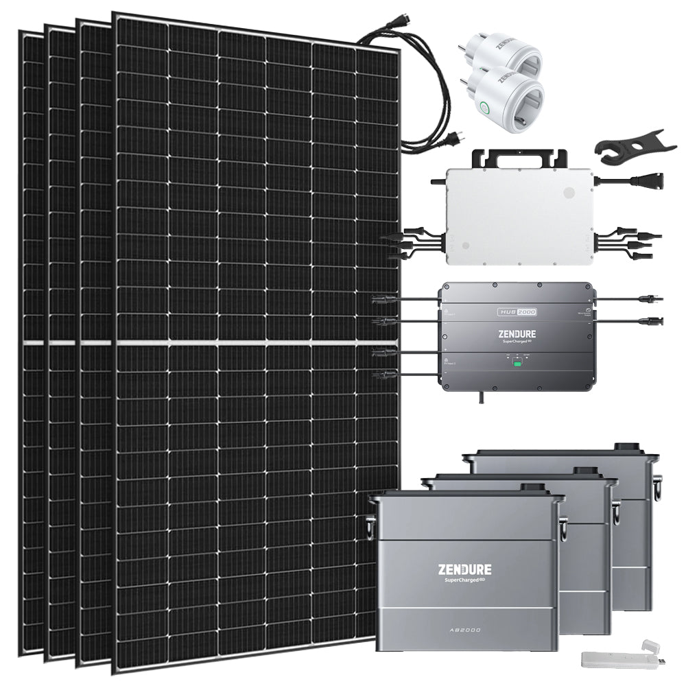 Offgridtec® Solar-Direct 5,76kWh 1620W HMS-1600-4T Solaranlage Glas Glas Hausnetz-Einspeisung - 10m HMS-Anschlusskabel - DTU-Lite-S