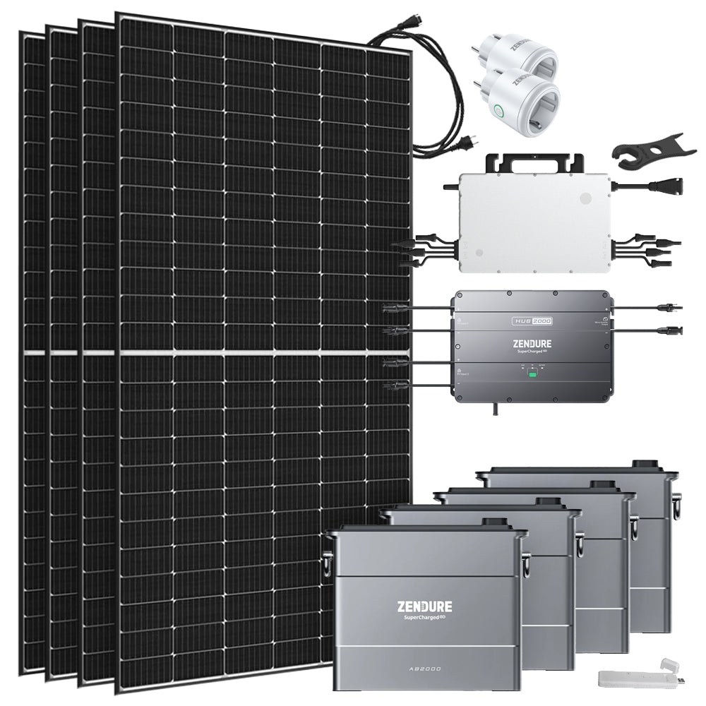 Offgridtec® Solar-Direct 7,68kWh 1620W HMS-1600-4T Solaranlage Glas Glas Hausnetz-Einspeisung - 10m HMS-Anschlusskabel - DTU-Lite-S