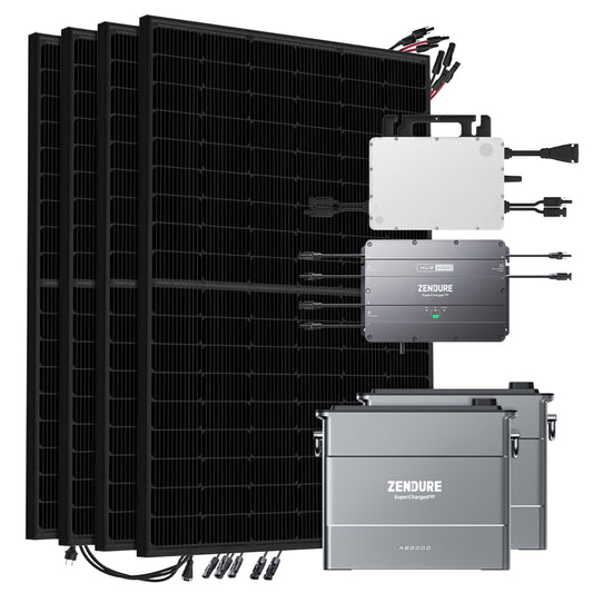 Offgridtec SolarFlow 3,84kWh 1720W HMS-800W-2T Balkonkraftwerk Bifazial Full Black - 5m Anschlusskabel