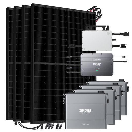 Offgridtec SolarFlow 7,68kWh 1720W HMS-800W-2T Balkonkraftwerk Bifazial Full Black - 5m Anschlusskabel