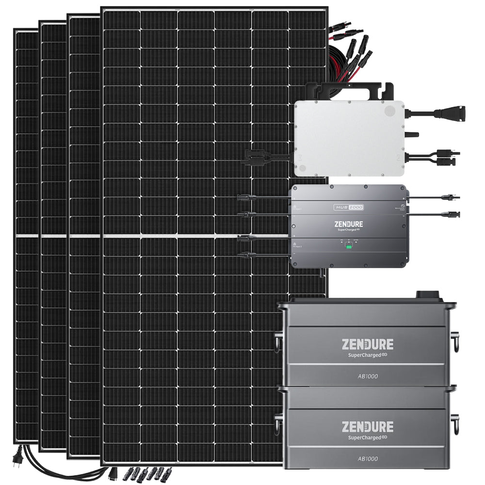 Offgridtec SolarFlow 1,92kWh 1920W HMS-800W-2T Balkonkraftwerk Bifazial Black Frame - 5m Anschlusskabel