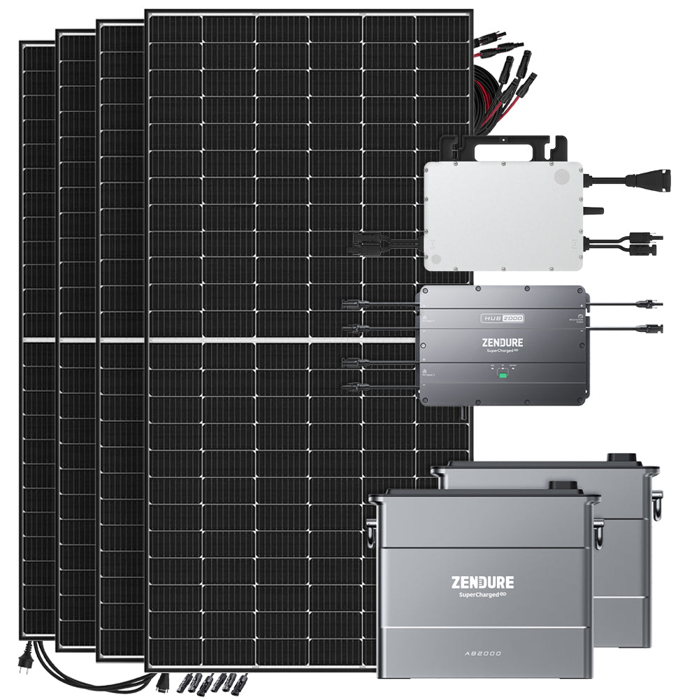 Offgridtec SolarFlow 3,84kWh 1920W HMS-800W-2T Balkonkraftwerk Bifazial Black Frame - 5m Anschlusskabel