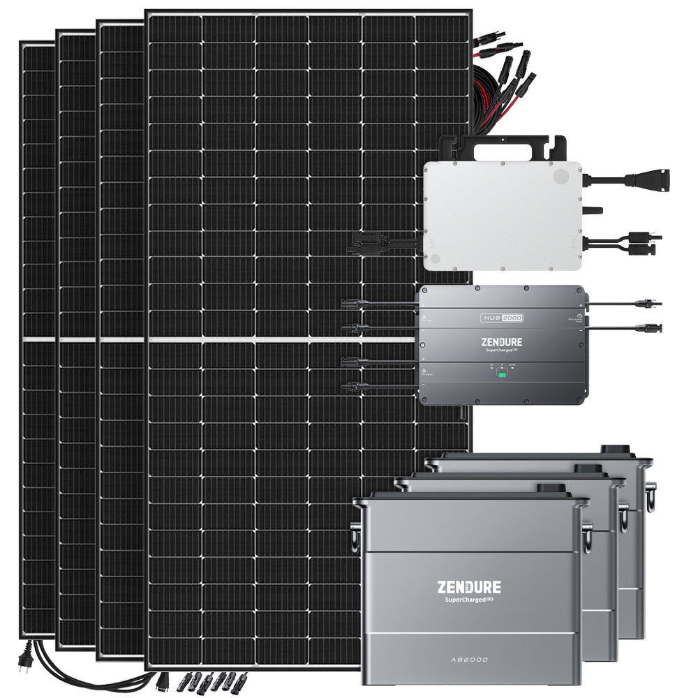 Offgridtec SolarFlow 5,76kWh 1920W HMS-1000-2T Balkonkraftwerk Bifazial Black Frame - 5m Anschlusskabel