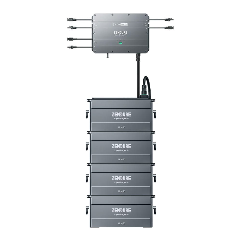 Zendure SolarFlow Set 3,84kWh Smart PV Hub 2000 mit 4x AB1000 Erweiterungsbatterie