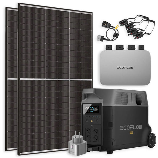 EcoFlow Powerstream 800W-System - Delta Pro Powerstation inkl. 2x Trina 425W Rahmenmodul &amp; Smart-Steckdose