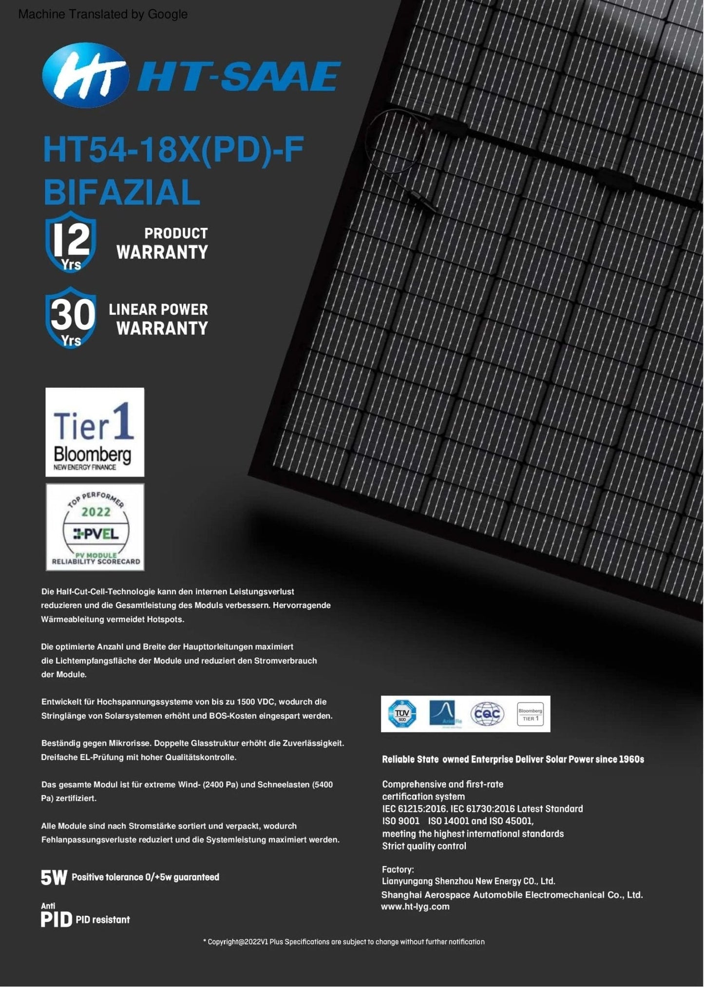 410W Bifazial Glas - Glas Full - Black Ht54 - 18x(Pd) - F PV Modul - STROMDAO / Corrently