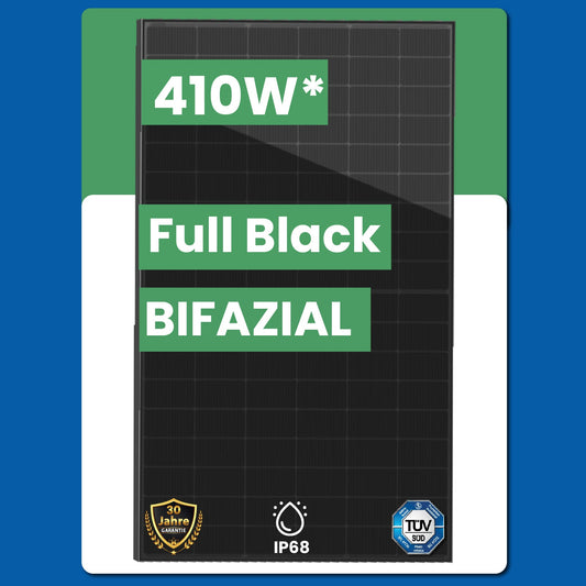 410W Bifazial Glas - Glas Full - Black Ht54 - 18x(Pd) - F PV Modul - STROMDAO / Corrently