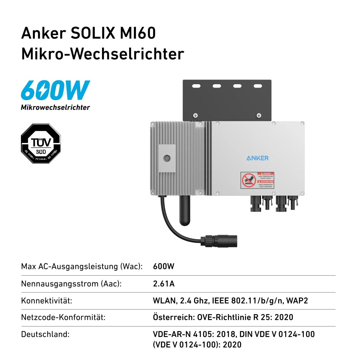 Anker SOLIX Balkonkraftwerk 2× RS40 Panel 415W, Mikro-Wechselrichter 600W/800W