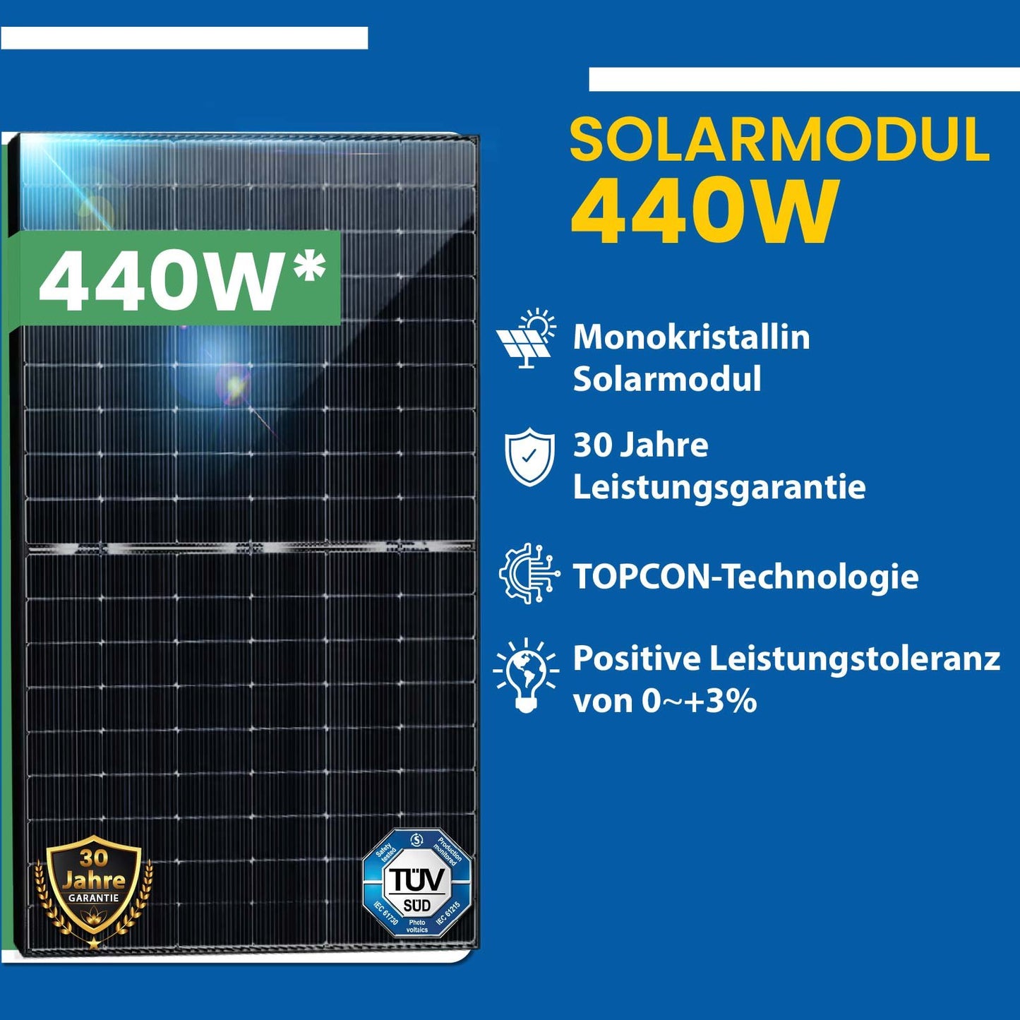 Balkonkraftwerk Komplettset 880W Bifazial | Growatt NEO Wechselrichter 800W | Photovoltaik Solaranlage mit 5m Schukostecker