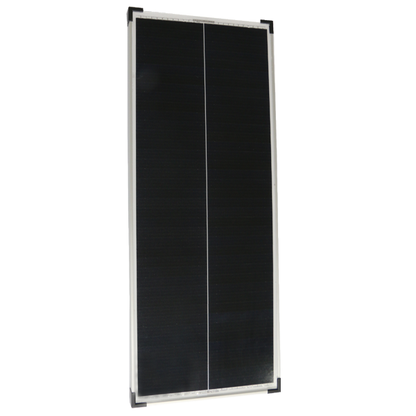 100 Watt Solar Komplettsystem für Wohnmobile, Wohnwagen und Boote, Silber Rahmen Solarmodul- 46cm