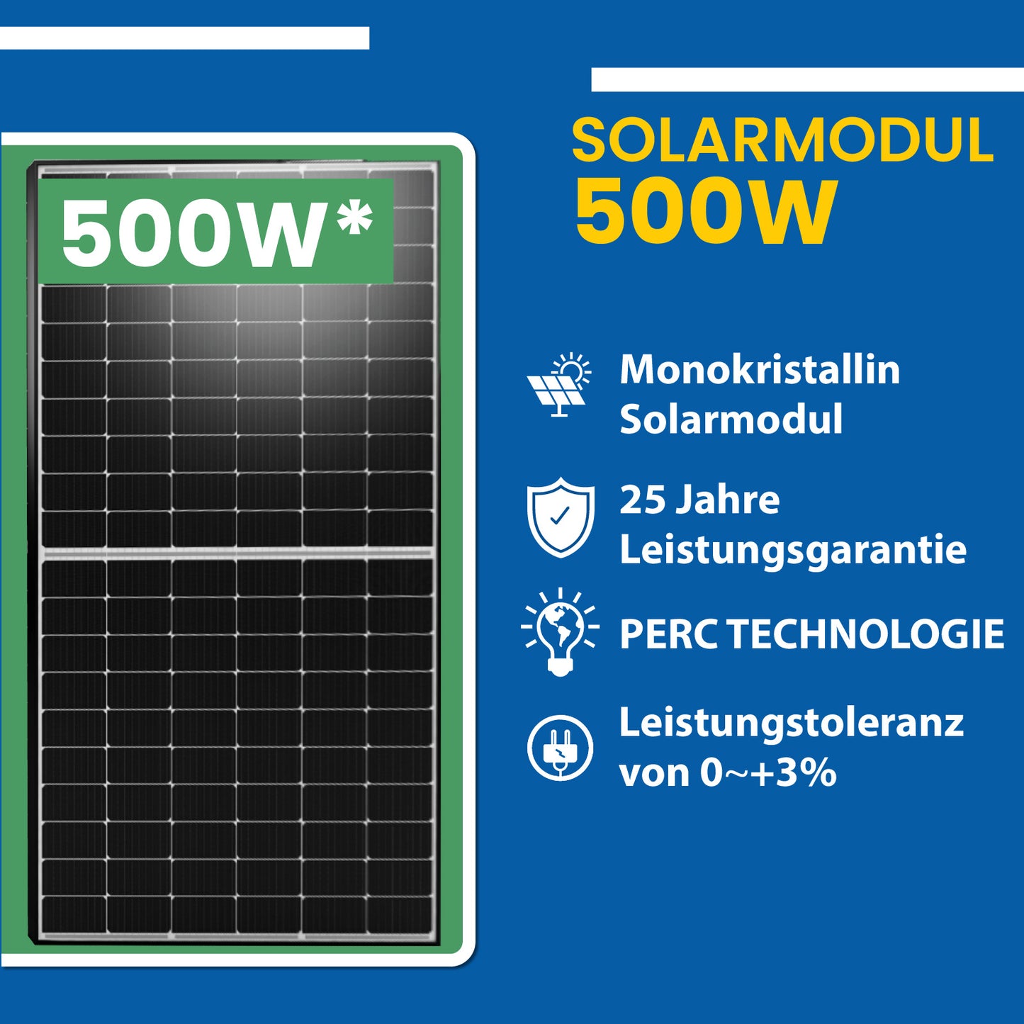 EPP 500 Watt M10 HIEFF Twin Mono Schwarz / Silber Solarmodul