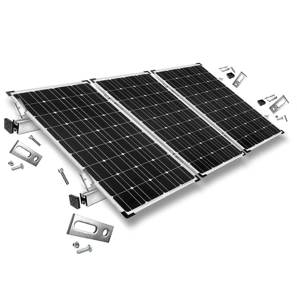 Befestigungskit mit Stockschrauben für Schrägdachmontage 3 Solarpanels Rahmenhöhe 35mm