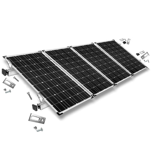 Befestigungskit mit Stockschrauben für Schrägdachmontage 4 Solarpanels Rahmenhöhe 30mm