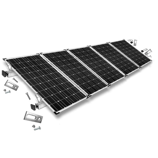 Befestigungskit mit Stockschrauben für Schrägdachmontage 5 Solarpanels Rahmenhöhe 30mm