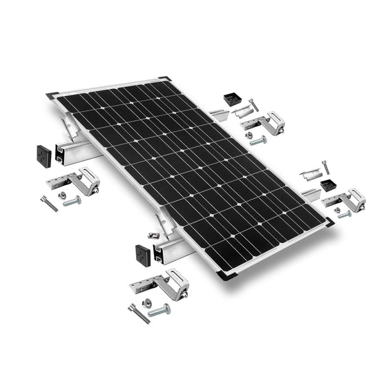 Befestigungskit mit Dachhaken 3-fach verstellbar (für Dachziegel)  für Schrägdachmontage 1 Solarpanel Rahmenhöhe 30mm