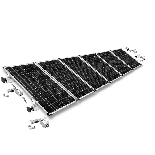 Befestigungskit mit Dachhaken 3-fach verstellbar (für Dachziegel) für Schrägdachmontage 6 Solarpanels Rahmenhöhe 30mm