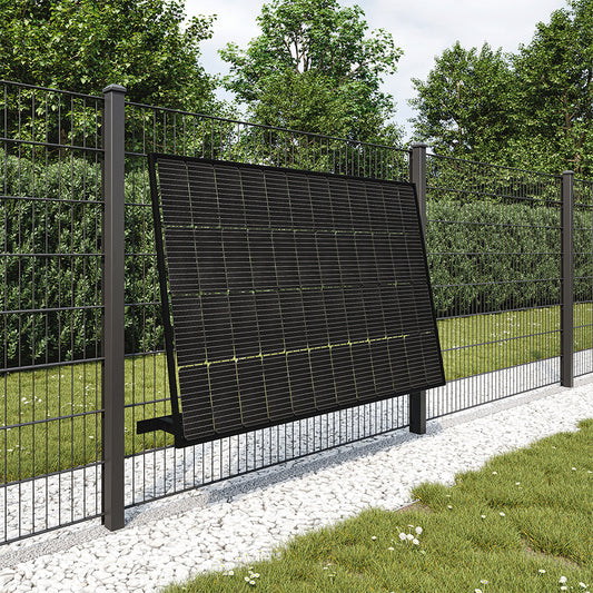 Wattstone ZaunPV Montagepaket für 1x PV-Modul- Angewinkelt 10 Grad Schwarz M3B