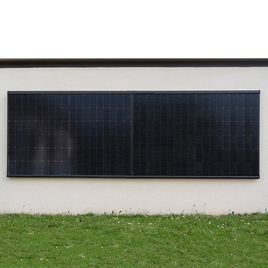 Wattstone WandPV Premium Modulhalterung mit Einlegeschienen und schwebender Lagerung für 2 x PV-Module waagerecht