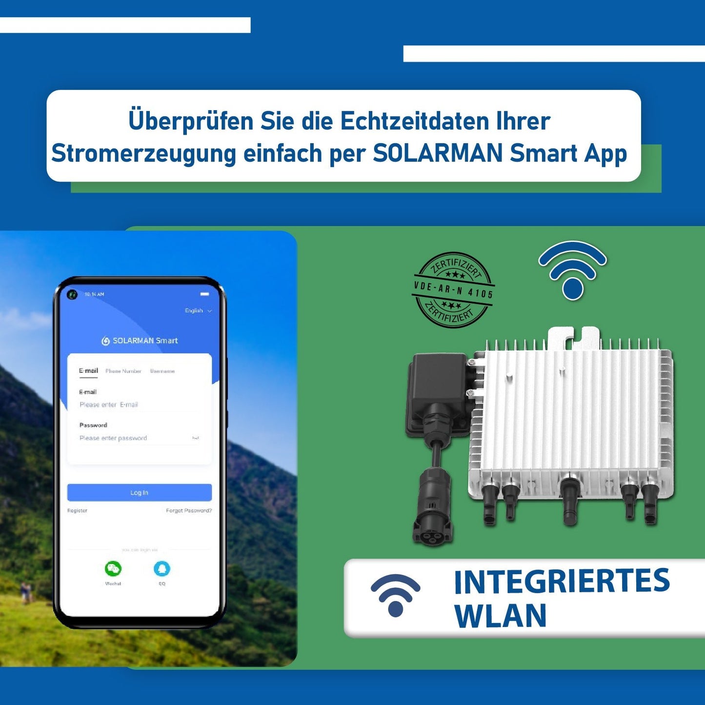 860W Balkonkraftwerk Set inkl. 2x430W Bifaziale Solarmodule, Anker SOLIX Solarbank E1600 Solarspeicher, 10m Schukostecker und Neu Generation Upgradefähiger Deye 800W WIFI Wechselrichter mit Relais - STROMDAO / Corrently